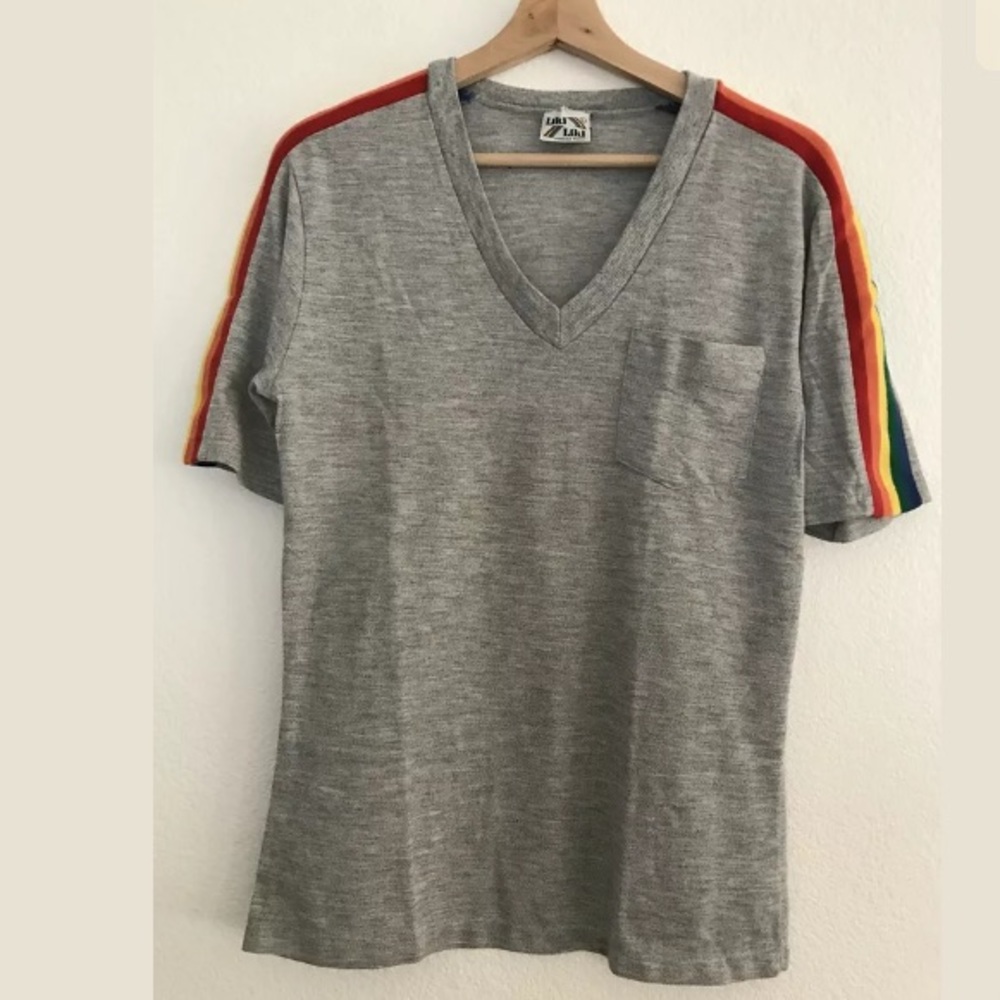 Vtg Liki Liki Hawaii Single Stitch Rainbow Tee L